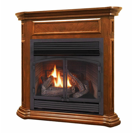 DULUTH FORGE Dual Fuel Ventless Gas Fireplace With Mantel - 32,000 Btu, Remote Co DFS-400R-4AS